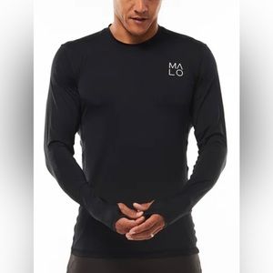 Malo Endurance Long Sleeve Mens Active Layer Shirt Size Medium , Black